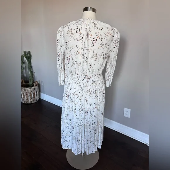 A New Day Maxi Dress Boho Prairie Ruffle Details & Elastic Waist White Floral XL - Picture 3 of 12